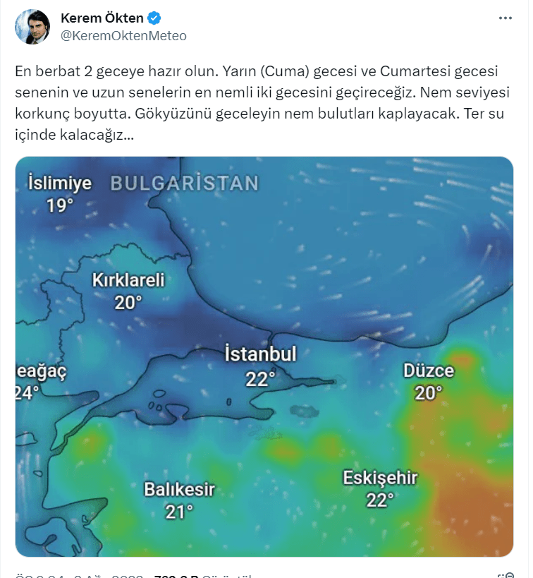 Meteoroloji uzmanı uyardı! "En berbat 2 gece hazır olun" 6 Ekran goruntusu 2023 08 04 162215
