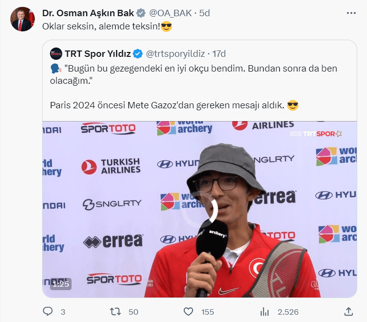 Mete Gazoz dünya şampiyonu oldu... Tebrikler ardı ardına geliyor 15 Ekran goruntusu 2023 08 06 174250