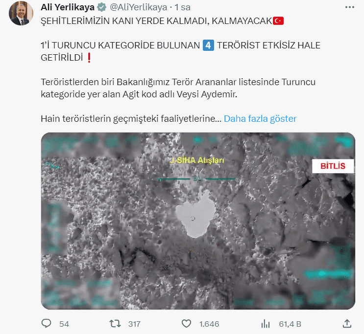 TSK 4 teröristi böyle havaya uçurdu! 3 Ekran goruntusu 2023 08 12 150613