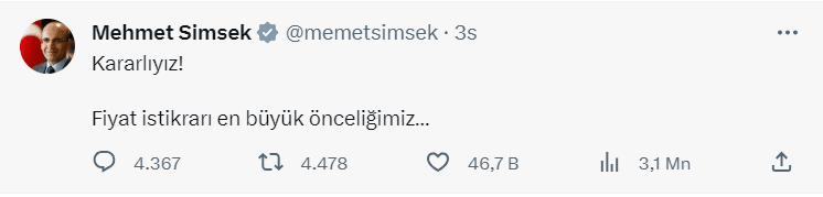 Faiz kararı sonrası Mehmet Şimşek'ten ilk değerlendirme 3 Ekran goruntusu 2023 08 24 173248