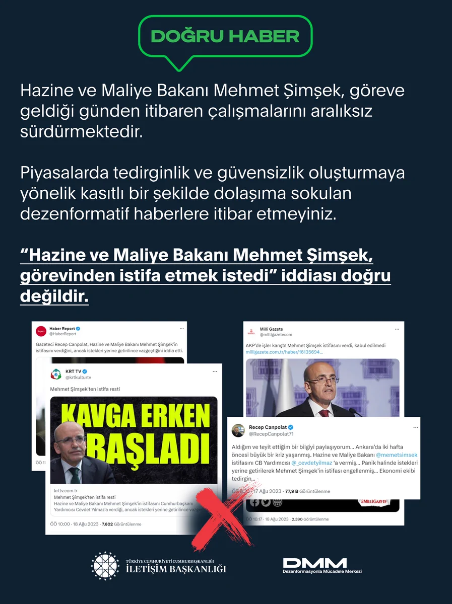 "Mehmet Şimşek istifa etti" iddiası: Resmi açıklama geldi 3 acikalma