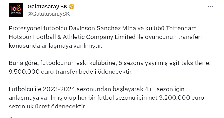 Galatasaray, Tottenham'dan Sanchez ve Ndombele'yi Transfer Etti 5 Ekran goruntusu 2023 09 05 001305