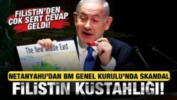 Netanyahu’dan BM Genel Kurulu’nda Skandal Filistin Küstahlığı! Haritadan Sildi!