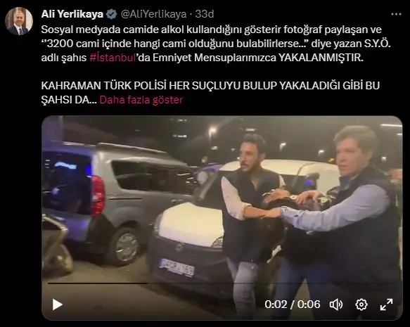 Camide Alkol Alan ve Provokatif Paylaşımlar Yapan Şahıs Polis Tarafından Yakalandı 3 z29Rm 1694809513 044