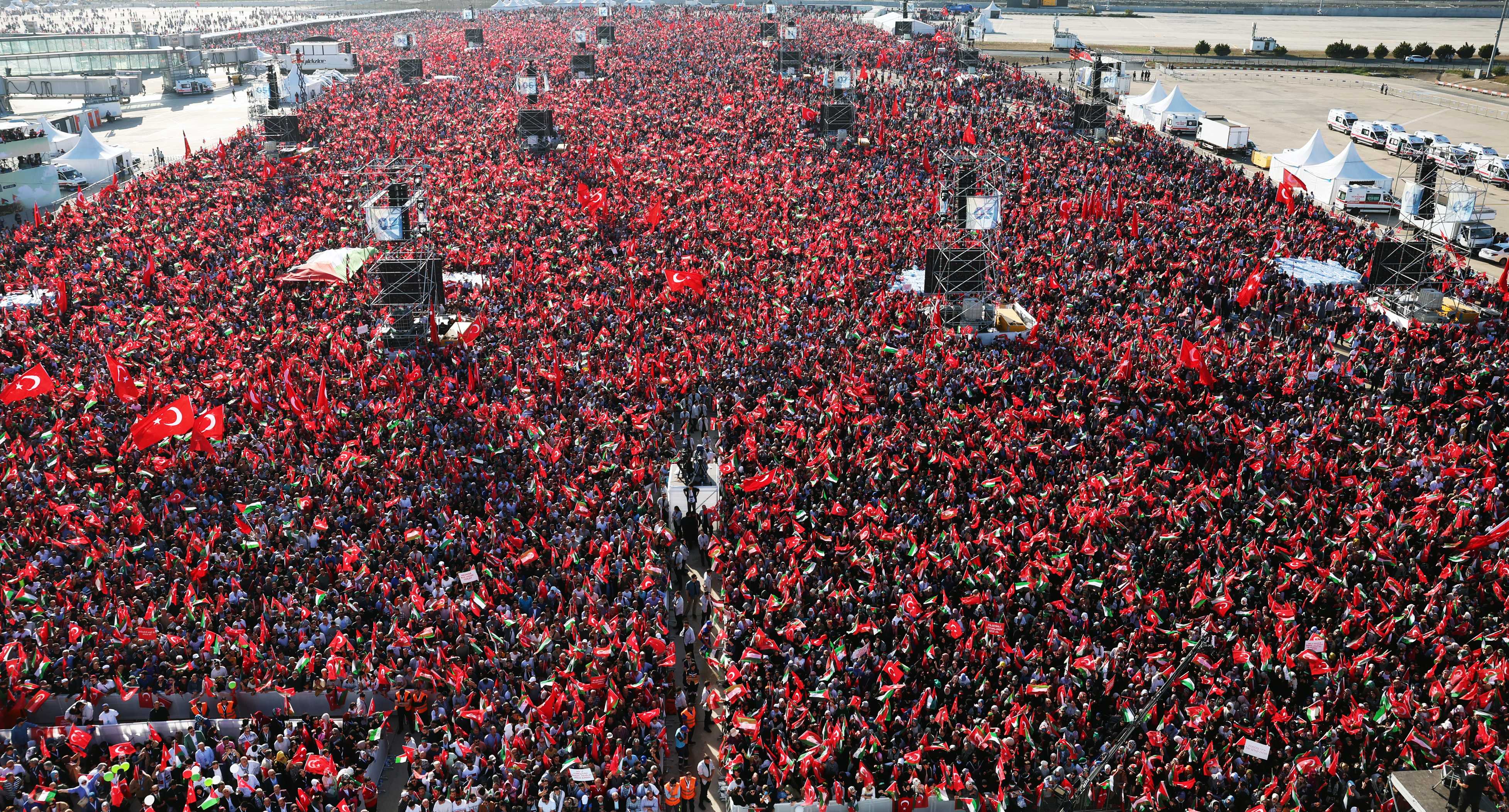 Erdoğan'dan, Gazze Mesajı: "Bir Gece Ansızın Gelebiliriz" 1 AA 20231028 32549636 32549634 BUYUK FILISTIN MITINGI
