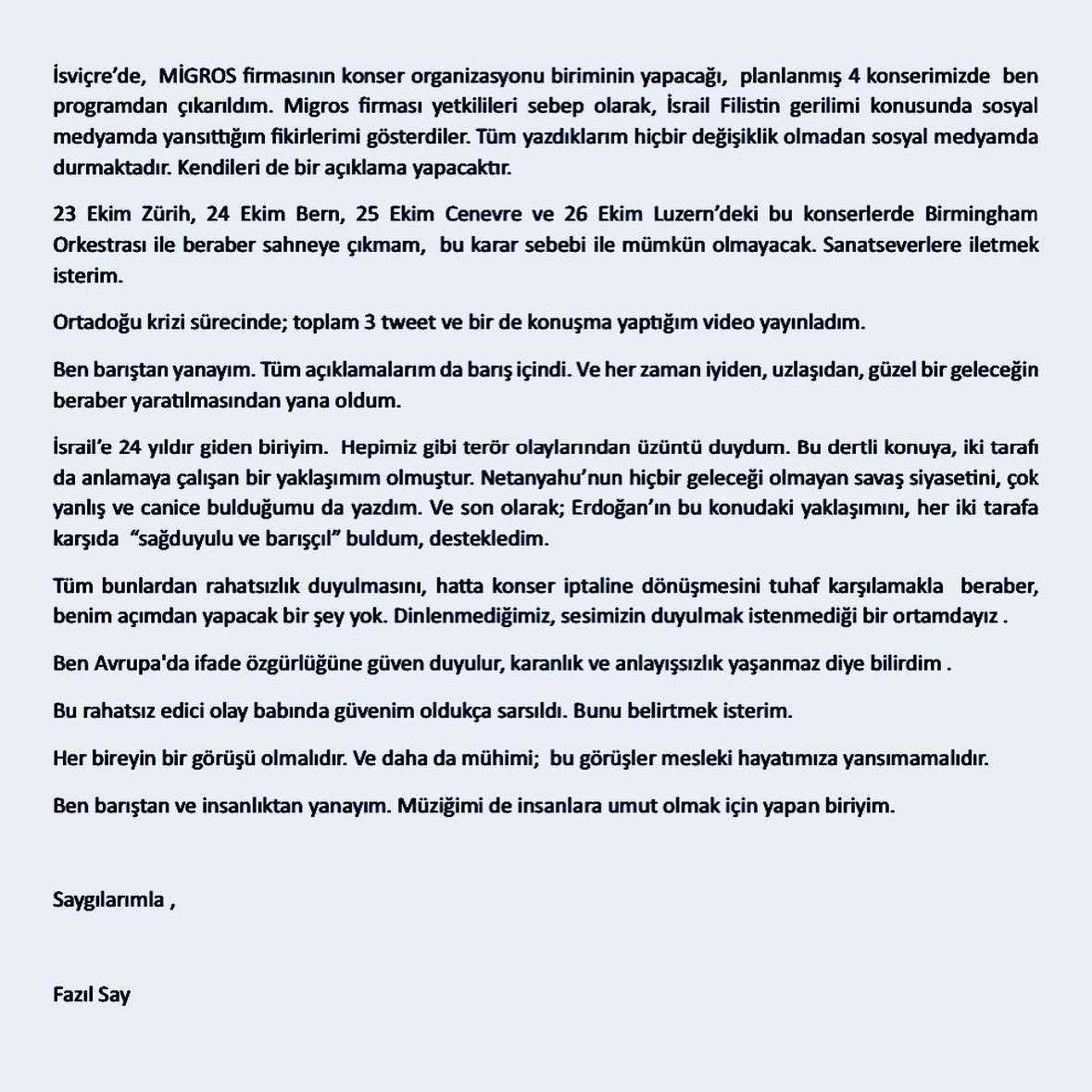 İsrail'e Tepki Gösteren Fazıl Say'ın 4 Konseri İptal Edildi 3 israile tepki gosterip filistini savunmustu fazil sayin 4 konseri iptal edildi 3 PRgIyQn7