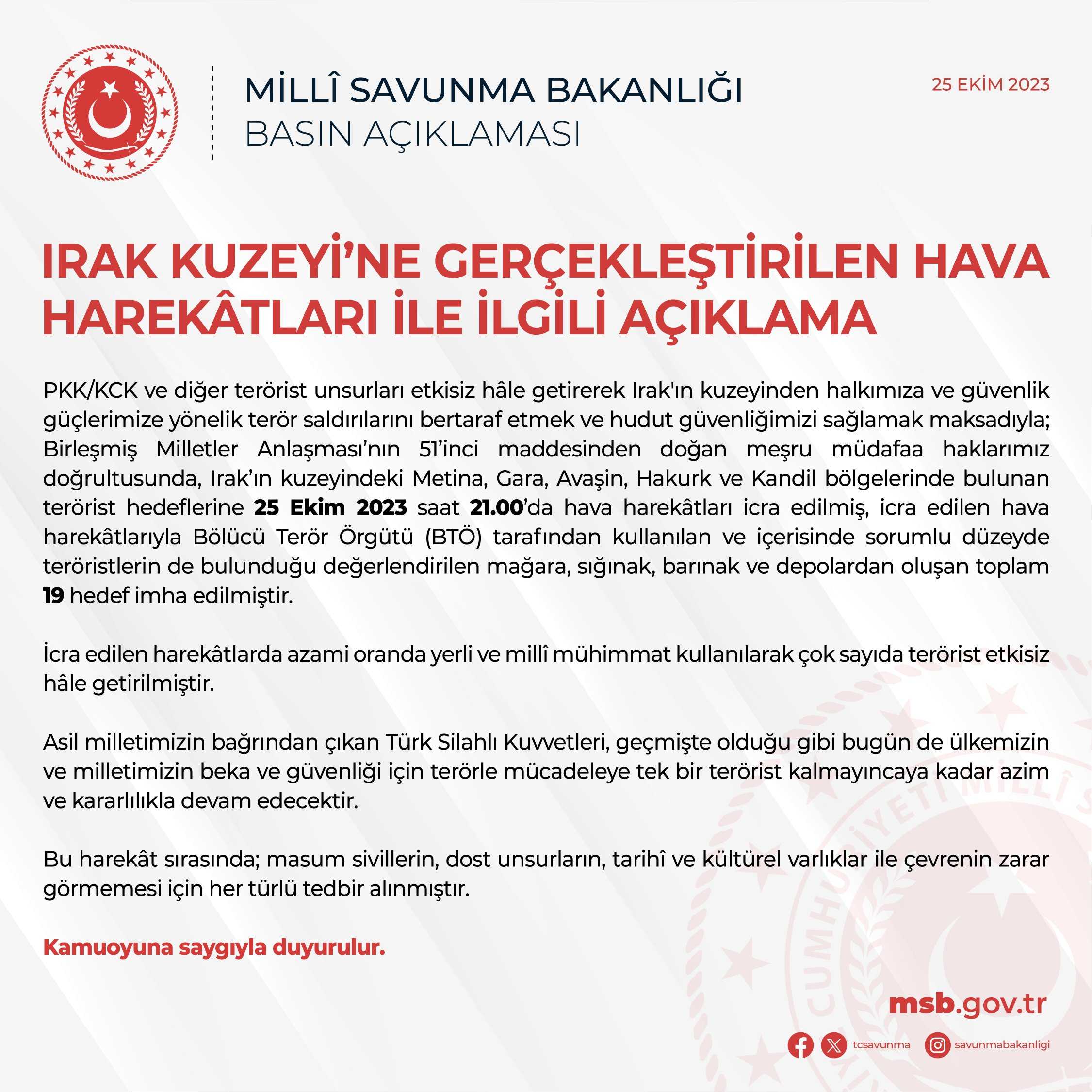 Kuzey Irak'ta Terör Yapılanmalarına Darbe! "Bir Gece Ansızın" 2 millsavunma