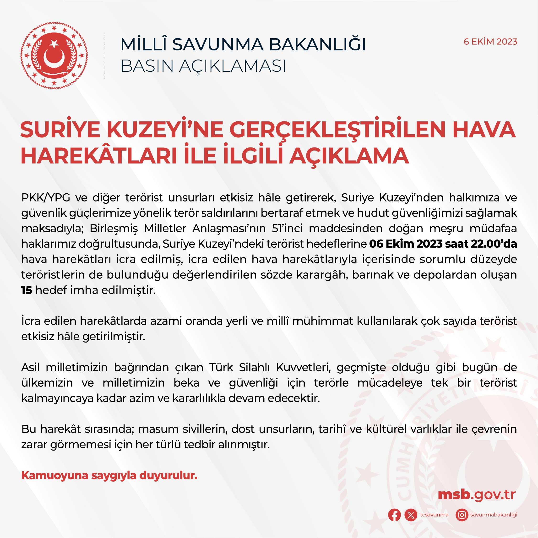 TSK Vurmaya Devam Ediyor! Suriye'nin Kuzeyinde 15 Terör Hedefi İmha Edildi! 1 msb