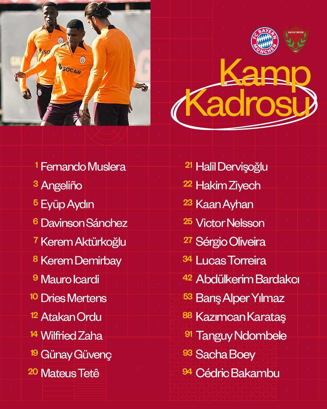 Galatasaray'ın, Bayern Münih Maç Kadrosu Açıklandı! 1 F VLc dW4AAsT J