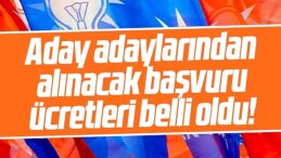 AK Parti’de Adaylık Ücretleri Belli Oldu! Bağışlar Gazze’ye…