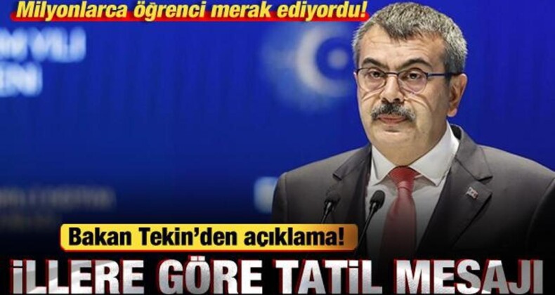 Bakan Tekin’den Ara Tatil Açıklaması!