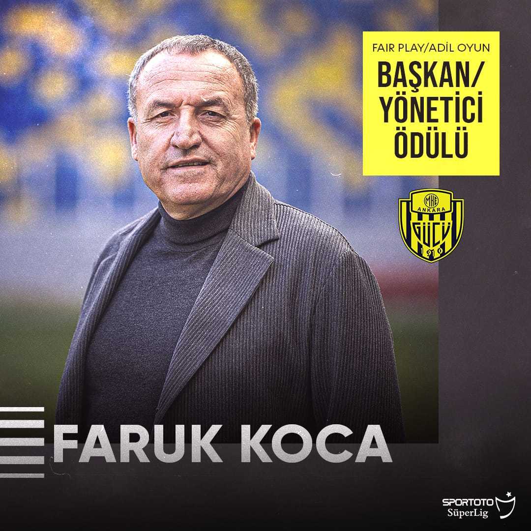 'Yumrukçu' Başkan Faruk Koca'ya Fair Play Ödülü Vermesi Tartışma Yarattı 1 FAIR PLAY