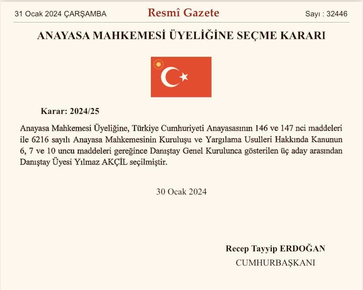 Erdoğan İmzaladı! Danıştay Üyesi Yılmaz Akçil AYM Üyeliğine Atandı 2 erdogan imzaladi danistay uyesi yilmaz akcil aym uyeligine atandi 2 S2MLm6Xd