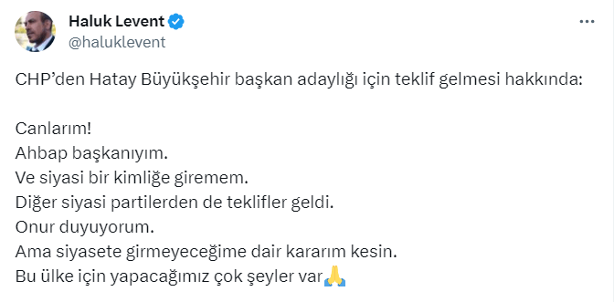 Haluk Levent CHP'nin 'Hatay' Teklifine Ne Dedi? 2 Ekran goruntusu 2024 02 12 154734