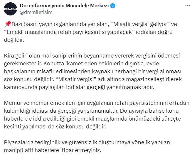 İletişim Başkanlığı, Emekli Maaşlarındaki Refah Payı İddialarını Yalanladı 1 Ekran goruntusu 2024 02 27 145542
