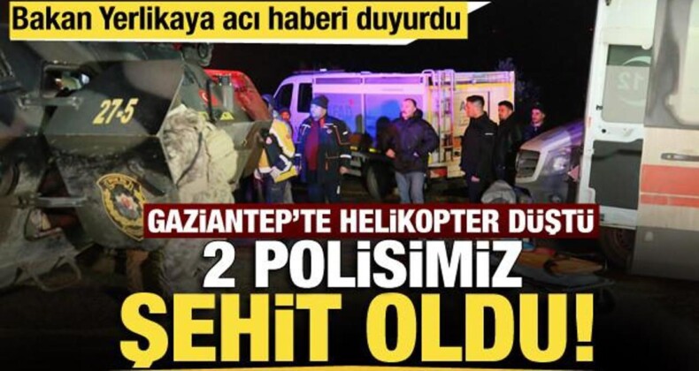 Gaziantep’te Helikopter Düştü: 2 Polis Şehit Oldu