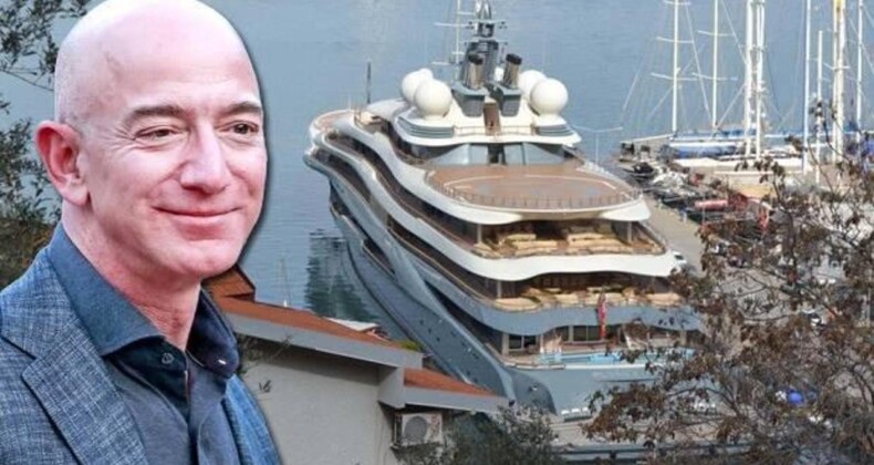 Jeff Bezos’un Ultra Lüks Yatı Fethiye’de! 600 Bin Litre Yakıt Aldı