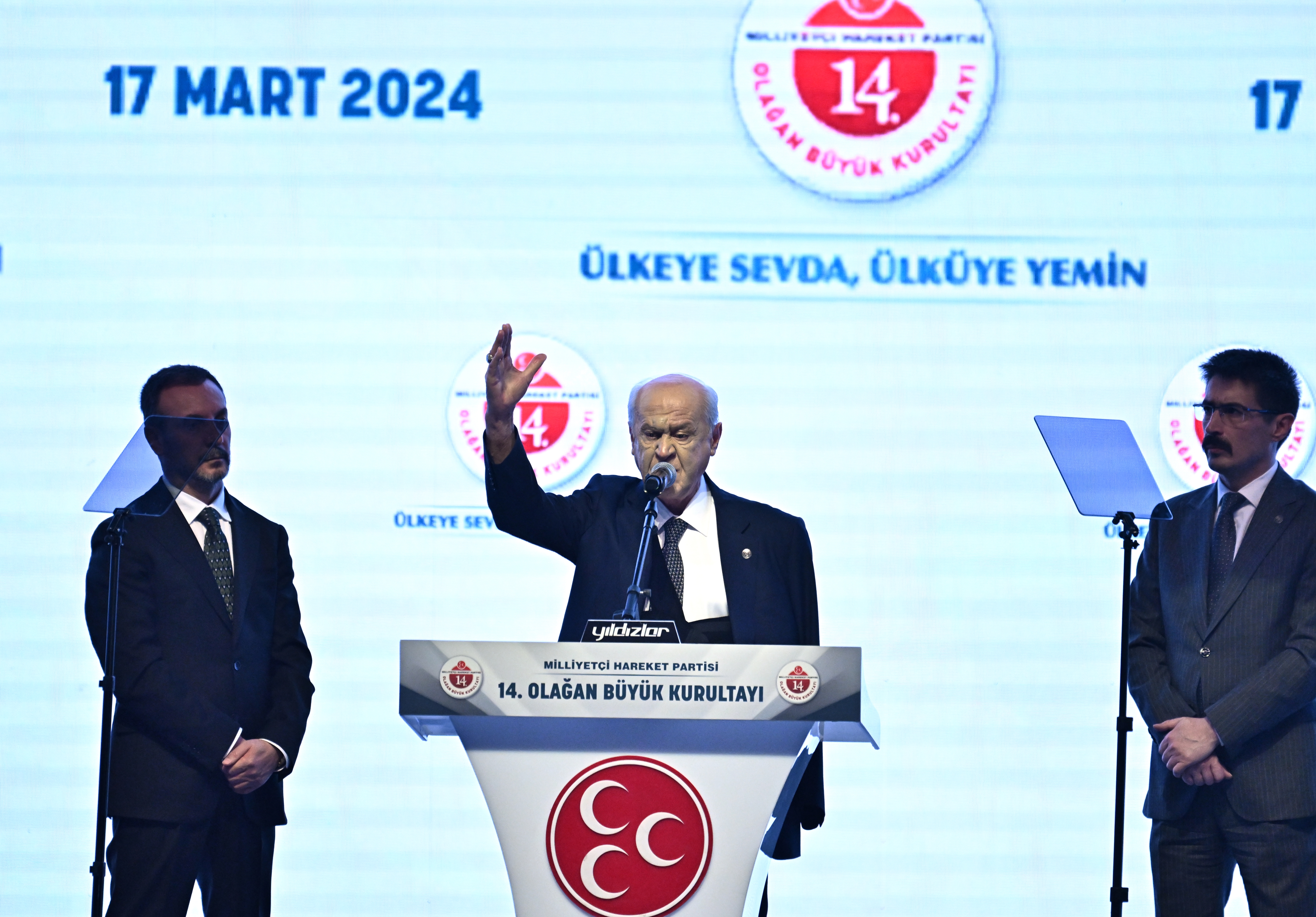 Devlet Bahçeli, MHP'de Tekrar Lider 3 AA 20240317 34013580 34013575 MHP 14 OLAGAN BUYUK GENEL KURULTAYI