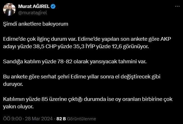 CHP'li Gazeteci Duyurdu! Ankete Göre O Şehir CHP'den AK Parti'ye Geçiyor 1 chpli gazeteci duyurdu o sehir chpden ak partiye geciyor 1 YYXXqcLc