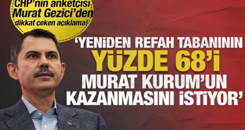 CHP’nin Anketçisi Gezici’den Yeniden Refah İddiası! Murat Kurum’un Kazanmasını İstiyorlar