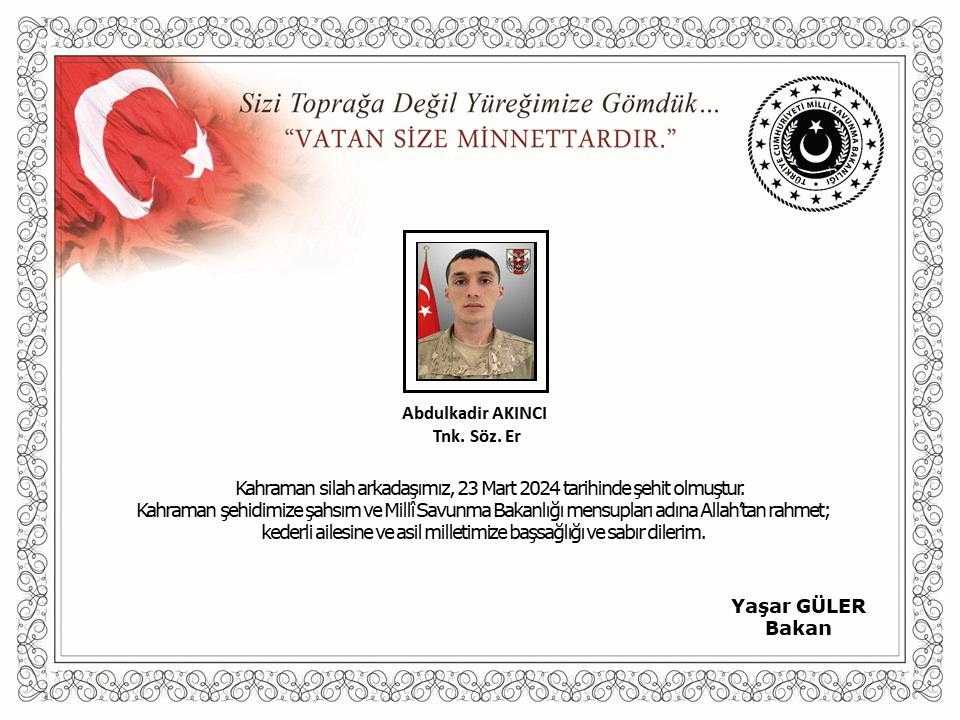 MSB Acı Haberi Duyurdu: Bir Askerimiz Şehit Oldu 2 msb aci haberi duyurdu bir askerimiz sehit oldu 2 jROFcpKk