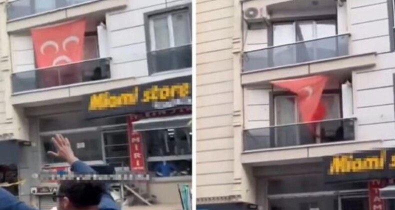 Esenyurt’ta DEM Partili Grup MHP Bayrağı Asılı Evi Taşladı!