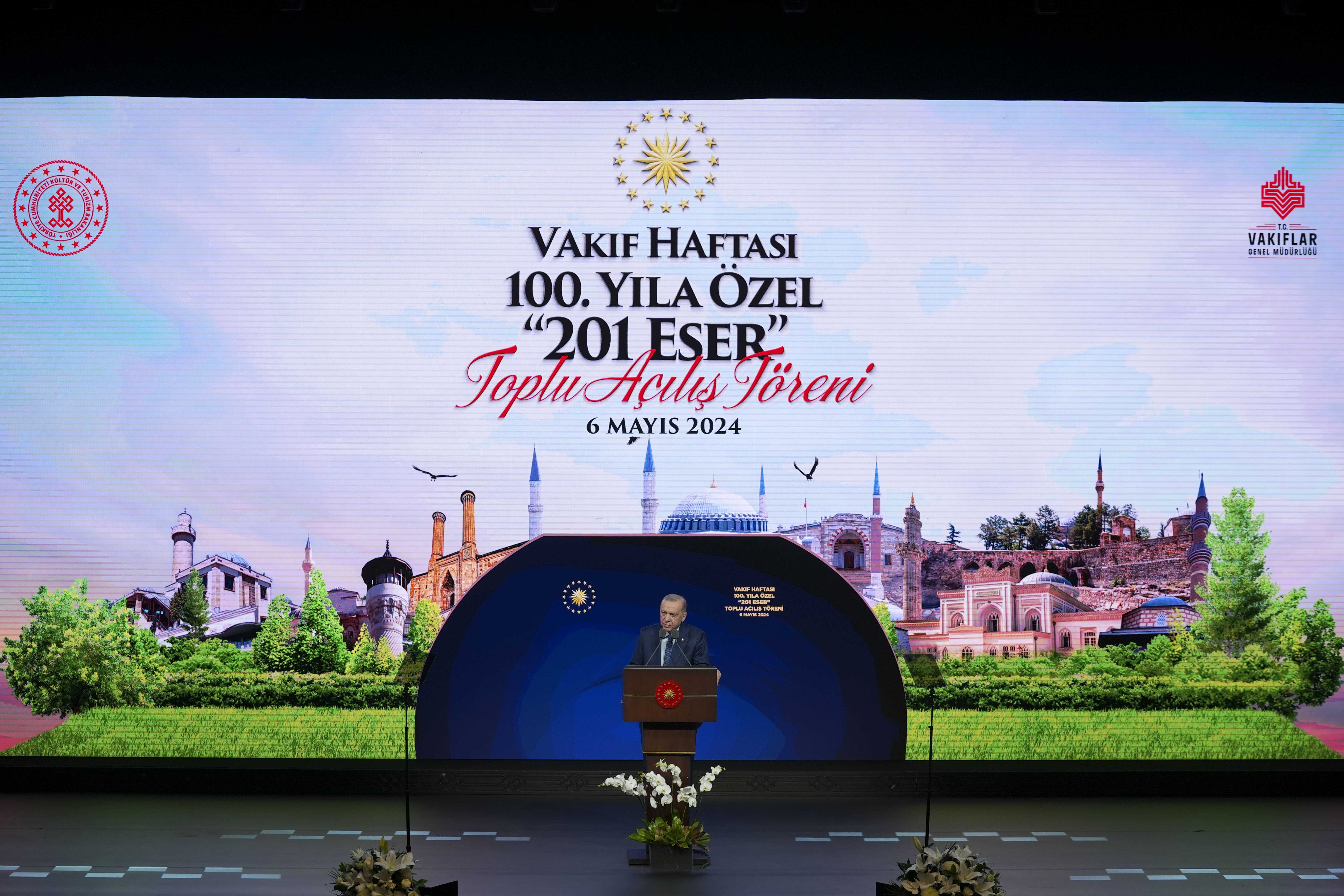 Cumhurbaşkanı Erdoğan: "Türkiye, Gazze Sınavında En Başarılı Ülkelerden" 3 AA 20240506 34478690 34478677 CUMHURBASKANI ERDOGAN VAKIFLAR GENEL MUDURLUGUNCE RESTORASYONU YAPILAN 201 ESERIN ACILISINDA KONUSTU