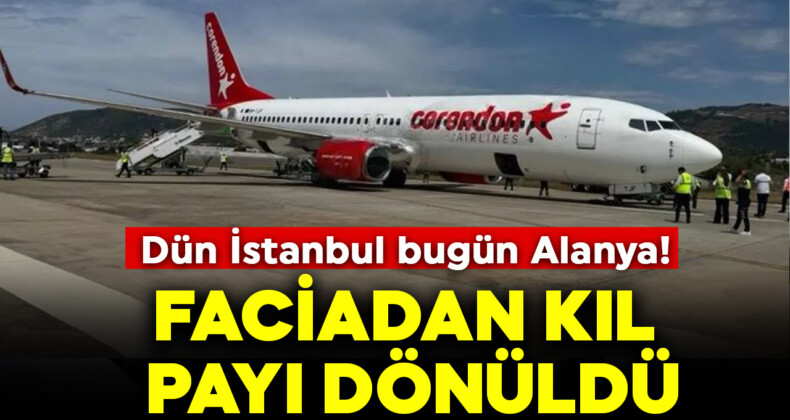 Antalya’da Uçak Acil İniş Yaptı: Ön Lastiği Patladı!