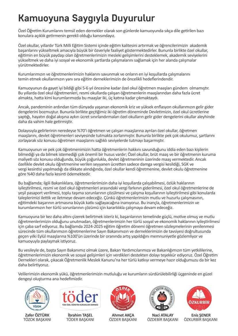Özel Okul Dernekleri: Öğretmen Maaşlarına Yüzde 100'ün Üzerinde Zam Yaptık 1 ozel okul dernekleri ogretmen maaslarina yuzde 100un uzerinde zam yaptik 1 FqP4HuhT
