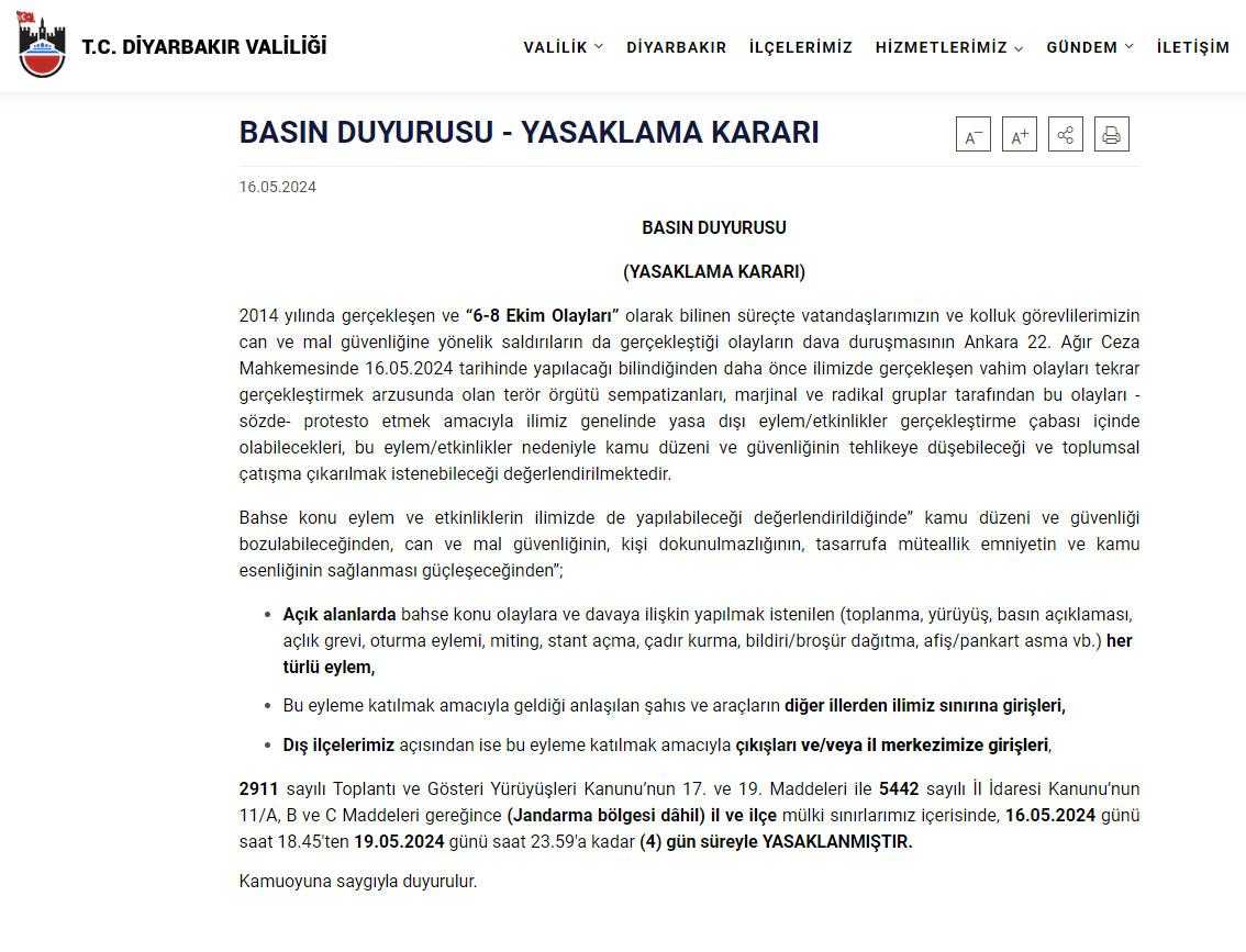 Valiliklerden Peş Peşe Yasak Kararları: Diyarbakır, Mardin, Bitlis, Ağrı, Hakkari... 1 valiliklerden pes pese yasak kararlari diyarbakir mardin bitlis agri hakkari 1 hBDt88J1