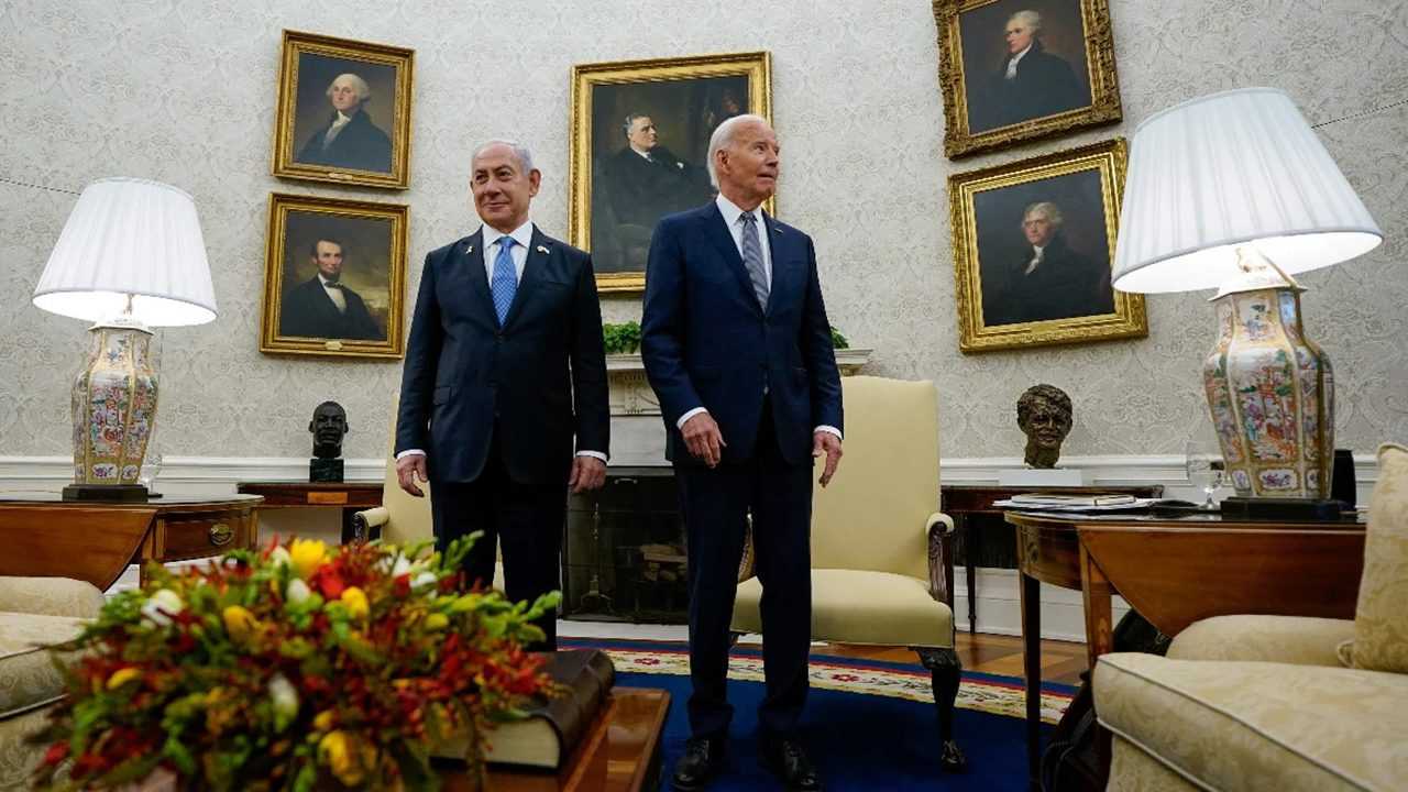 Biden ve Netanyahu Beyaz Saray'da Buluştu 1 Biden ve Netanyahu Beyaz Sarayda Bulustu 1