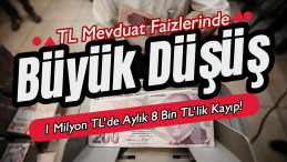 Mevduat Faizlerinde Şok Düşüş: 1 Milyon TL’de Aylık 8 Bin TL Kayıp!