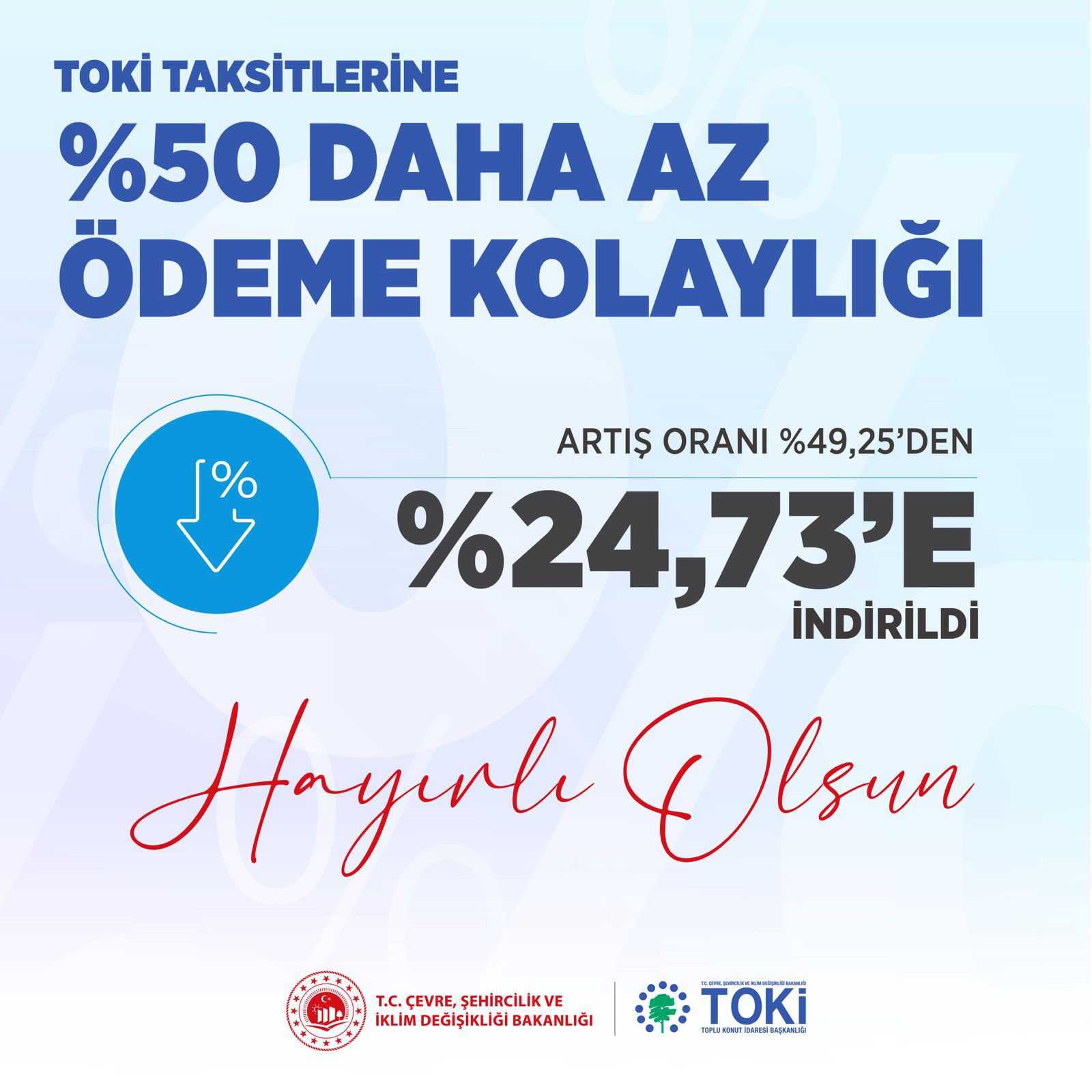 Bakan Kurum'dan Müjde: TOKİ Taksitlerinde Ödeme Kolaylığı! 1 GSwCUlpWcAAKJGG