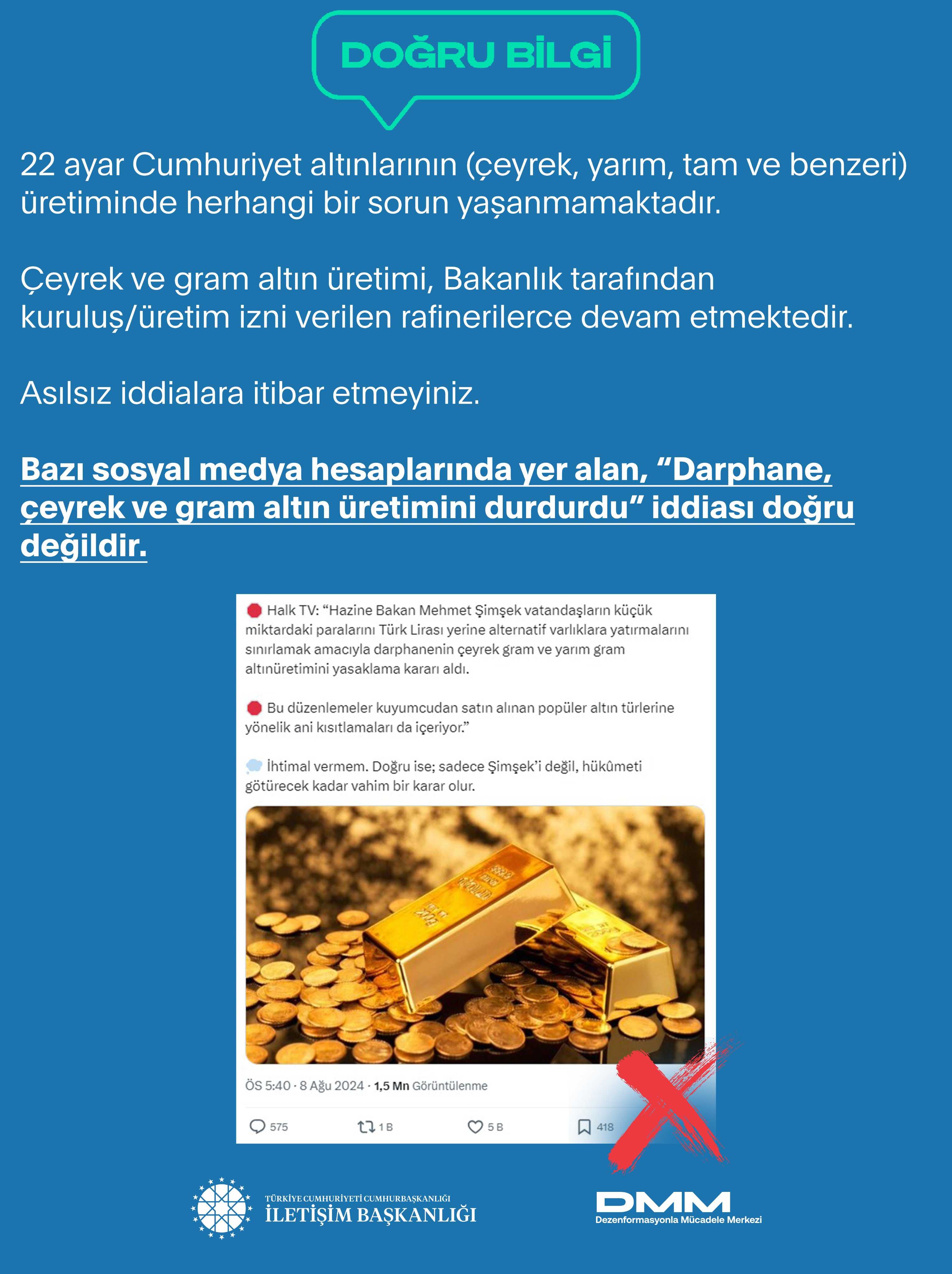 Darphane'den Altın Üretimi İddialarına Net Yanıt 2 GUh18rJW0AA4iWG