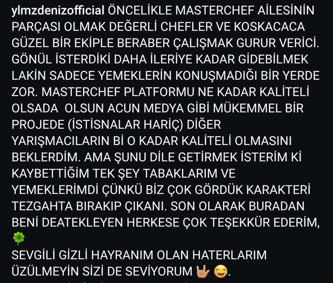 MasterChef’ten Elendi, Veda Mesajıyla Olay Yarattı! 5 GVVbedTXQAAYL1X