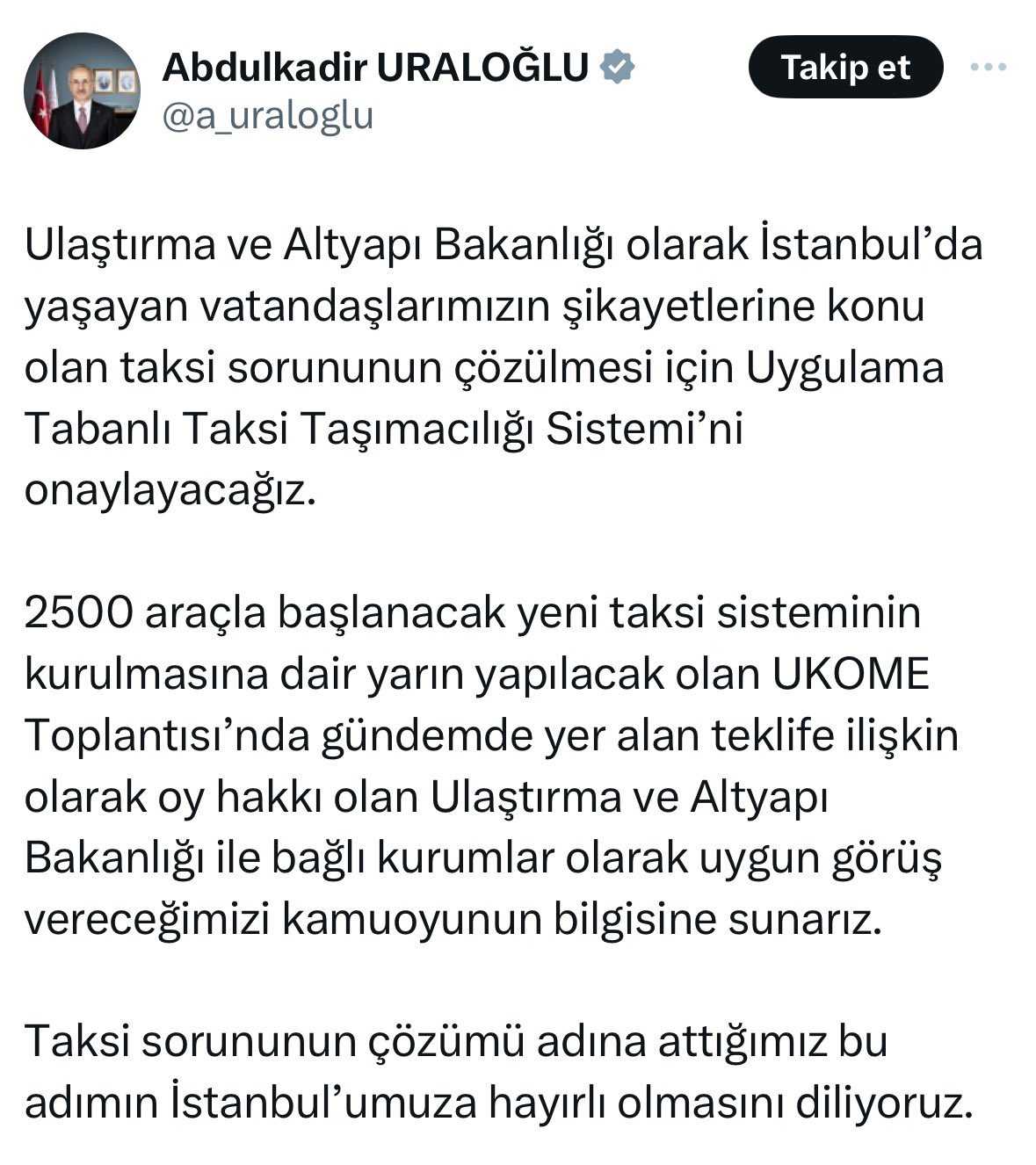 İstanbul’da Yeni Taksi Sistemi! Bakanlıktan Onay Geliyor 2 GWF9IQeXgAAXu0Y