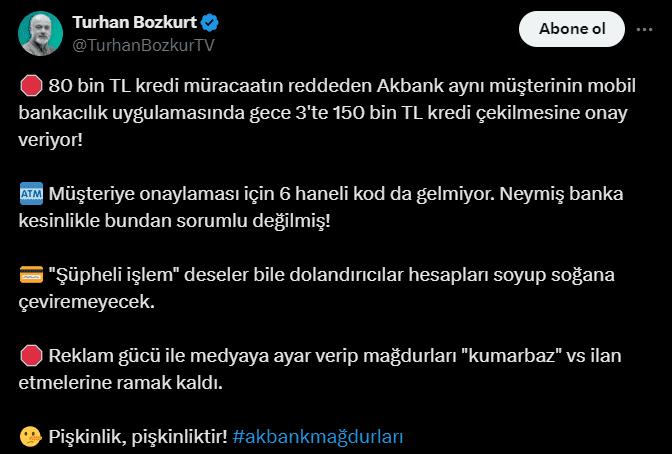 Akbank’ta Skandal İddia! İzinsiz Kredi Çekildi mi? 12 Ekran goruntusu 2024 09 30 142206