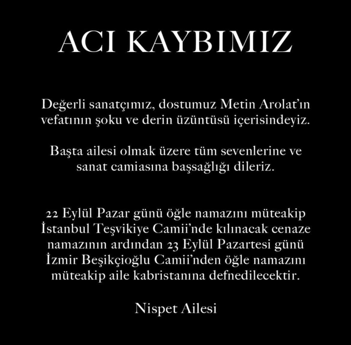Metin Arolat Hayatını Kaybetti: Cenaze Töreni Detayları Belli Oldu 3