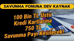 100 Bin TL Üzeri Kredi Kartlarına 750 TL Savunma Fonu Kesintisi