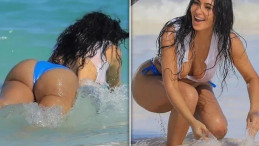 Kim Kardashian’dan Nefes Kesen Plaj Pozları