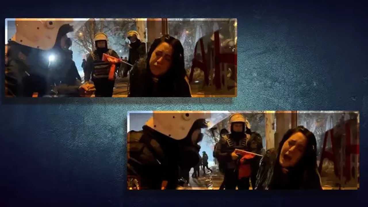 Sarachanede Eylemci ile Polis Arasinda Gergin Anlar 2