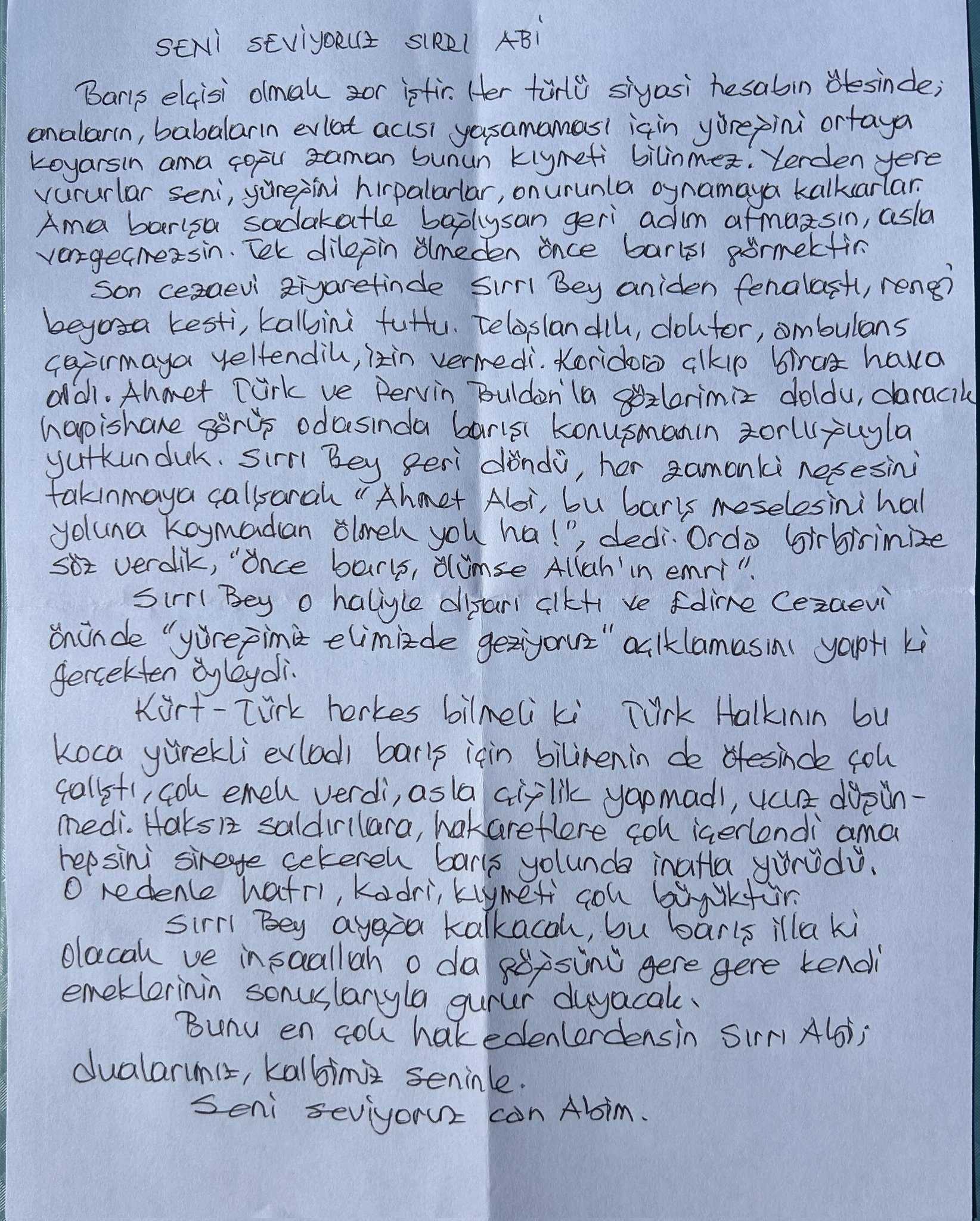 Demirtaş: “Sırrı Abi Barış Yoluna Girmeden Ölmek Yok Dedi” 3 Goo9h6nW0AAihsZ