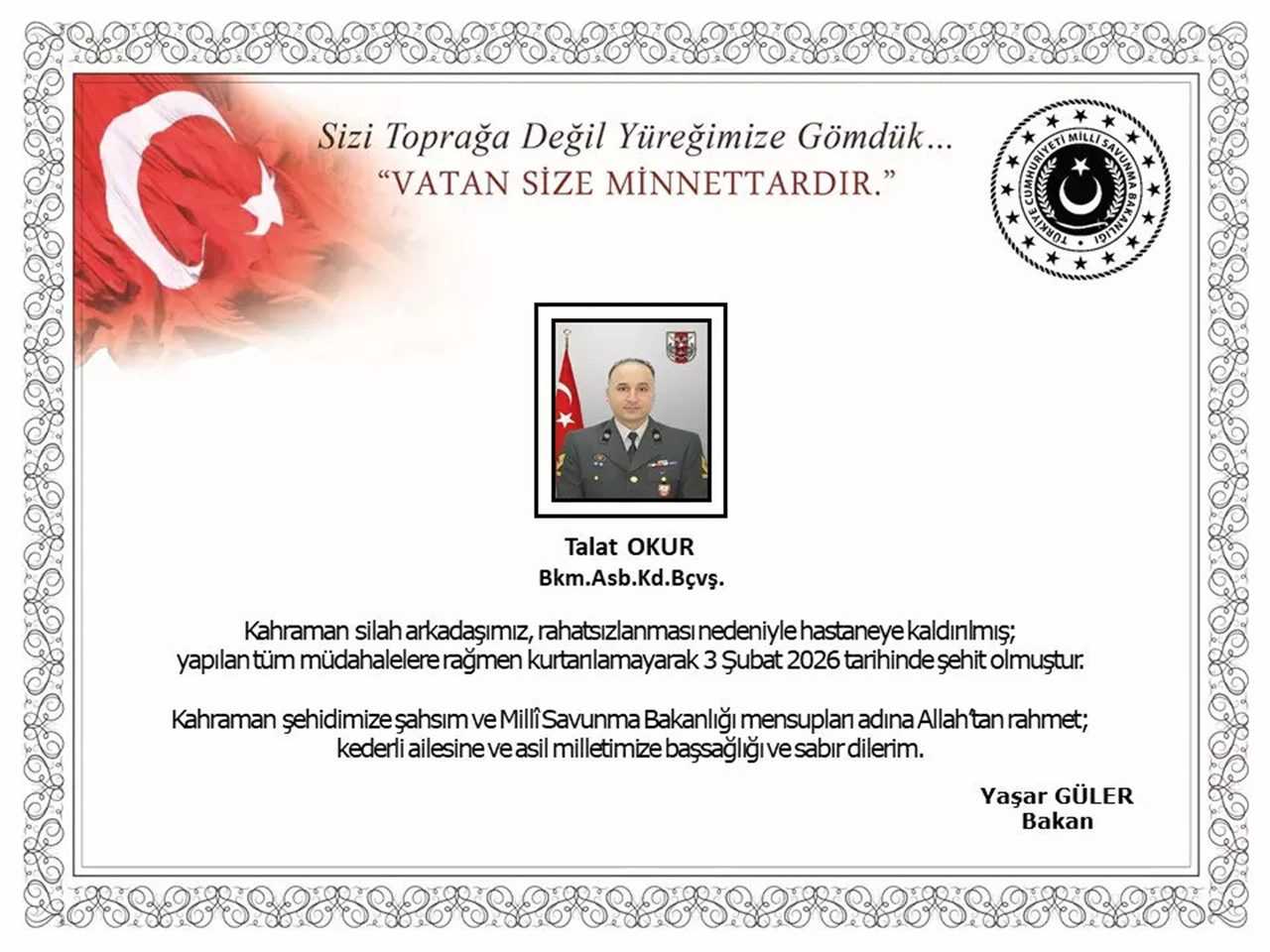 Turk Silahli Kuvvetleri Yasta Kahraman Astsubaydan Aci Haber 2
